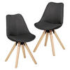 STUHL-SET 2 Stück  in Webstoff matt  - Eichefarben/Anthrazit, Design, Holz/Kunststoff (48/89/42cm) - MID.YOU