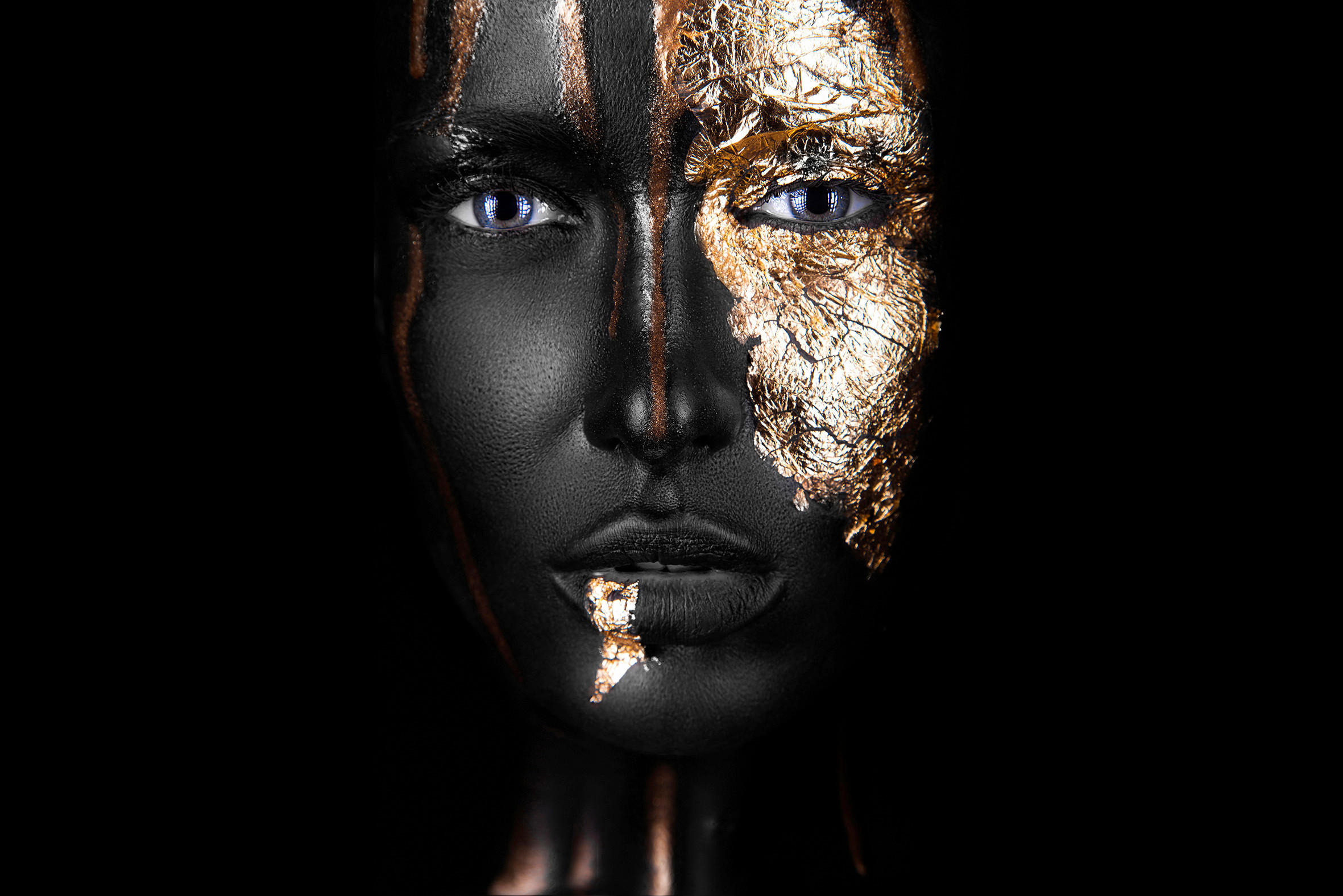 BILD 135/90 cm  - Goldfarben/Schwarz, Design, Kunststoff (135/90cm)