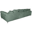 ECKSOFA  in Chenille Waldgrün  227/329 cm  - Waldgrün/Chromfarben, KONVENTIONELL, Textil/Metall (227/329cm) - Carryhome
