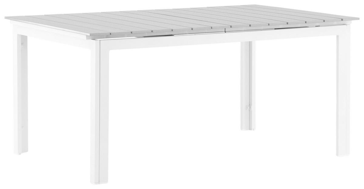 GARTENTISCH Metall Grau, Weiß rechteckig  - Weiß/Grau, KONVENTIONELL, Metall (160/100/75cm) - Gardenson