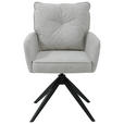 ARMLEHNSTUHL  in Eisen Leinenoptik  - Beige/Schwarz, Design, Textil/Metall (61/90/67cm) - Novel