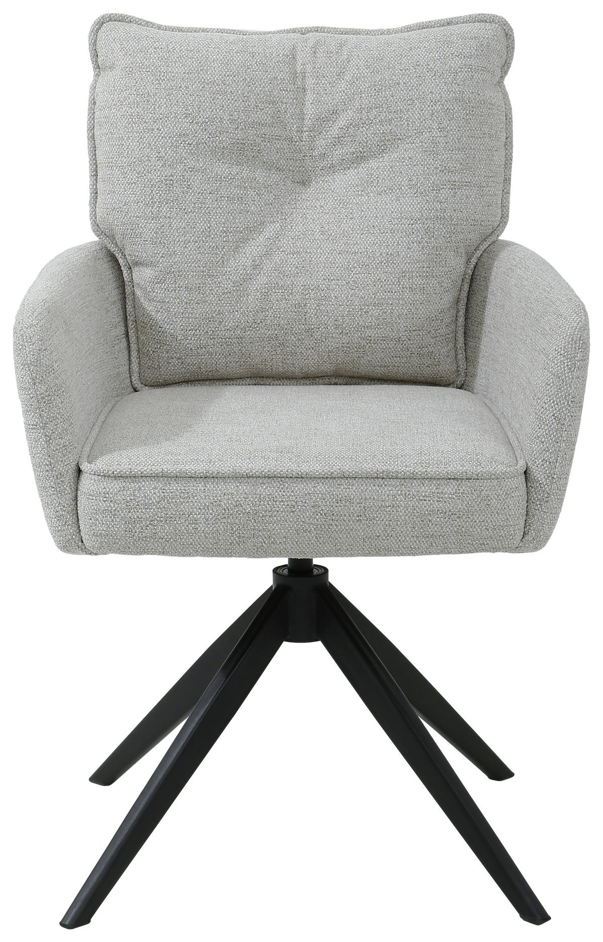 ARMLEHNSTUHL  in Eisen Leinenoptik  - Beige/Schwarz, Design, Textil/Metall (61/90/67cm) - Novel