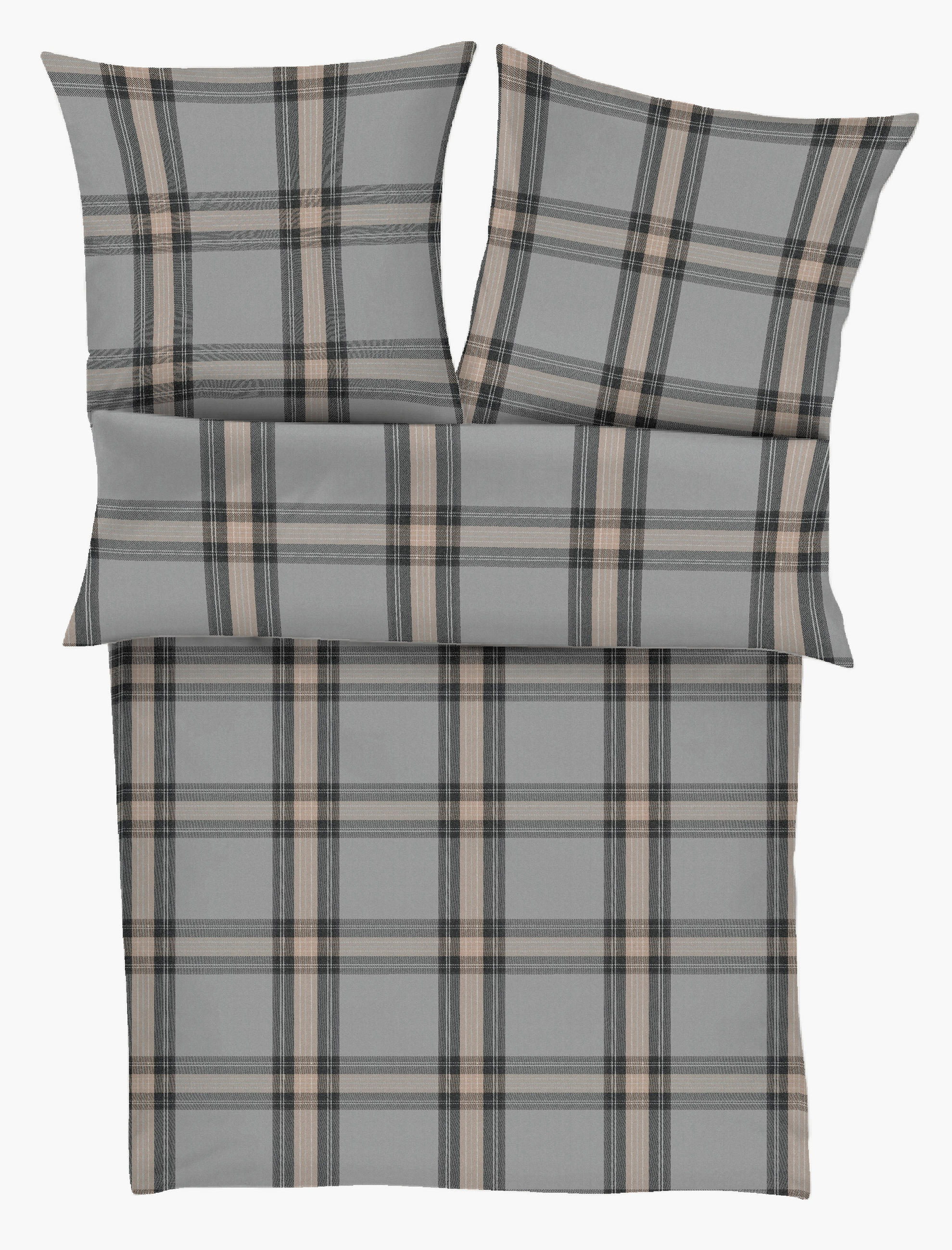 BETTWÄSCHE Feinflanell Flanell 135/200 cm  - Beige/Grau, Basics, Textil (135/200cm) - S. Oliver