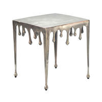 BEISTELLTISCH Silberfarben quadratisch  - Silberfarben, Design, Metall (45,5/51/45,5cm) - Livetastic