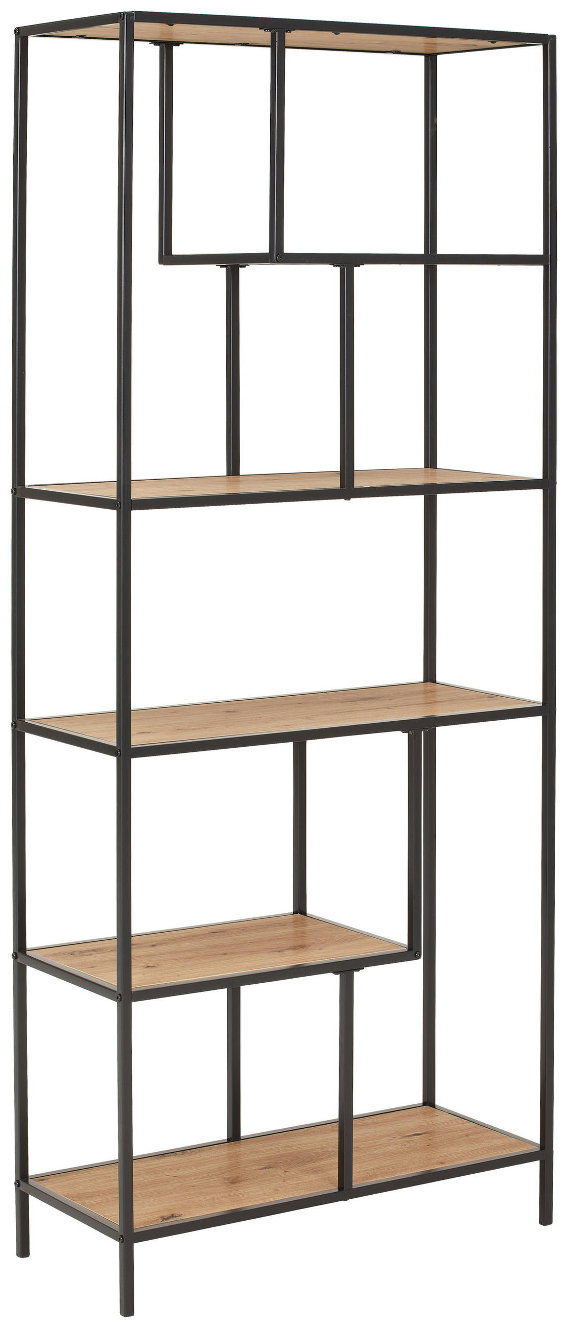 OTVORENA POLICA crna, boja hrasta  - boja hrasta/crna, Trendi, metal/pločasti materijal (77/185/33cm) - Xora