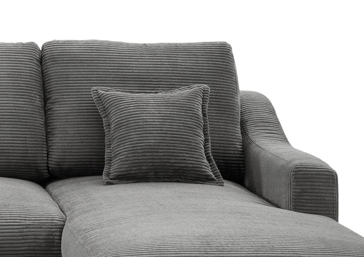 WOHNLANDSCHAFT Cord Grau  - Naturfarben/Grau, Konventionell, Holz/Textil (200/301/150cm) - P & B