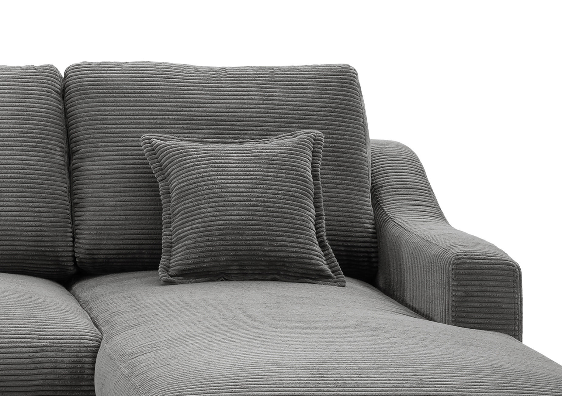 Thumbnail - P & B Wohnlandschaft, Grau, Textil, Buche, Uni, 6-Sitzer, Füllung: Schaumstoff, U-Form, 301x200 cm, Made in EU, Typenaus...