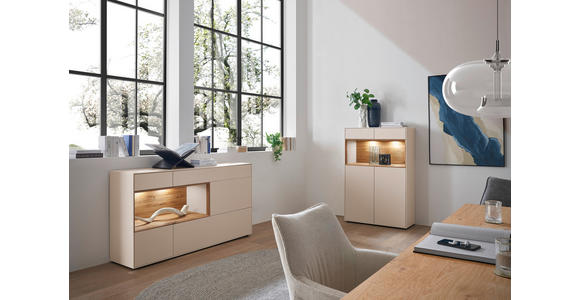 HIGHBOARD Sandfarben, Wildeiche  90/133/39 cm  - Sandfarben/Wildeiche, Design, Holz/Holzwerkstoff (90/133/39cm) - Dieter Knoll