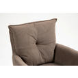 ARMLEHNSTUHL  Sitzfläche 180° drehbar, automatische Rückholfunktion Feincord  - Braun, Design, Textil/Metall (61/95/67cm) - Novel