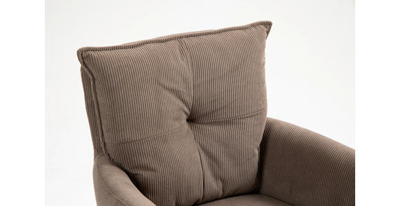 ARMLEHNSTUHL  Sitzfläche 180° drehbar, automatische Rückholfunktion Feincord  - Braun, Design, Textil/Metall (61/95/67cm) - Novel