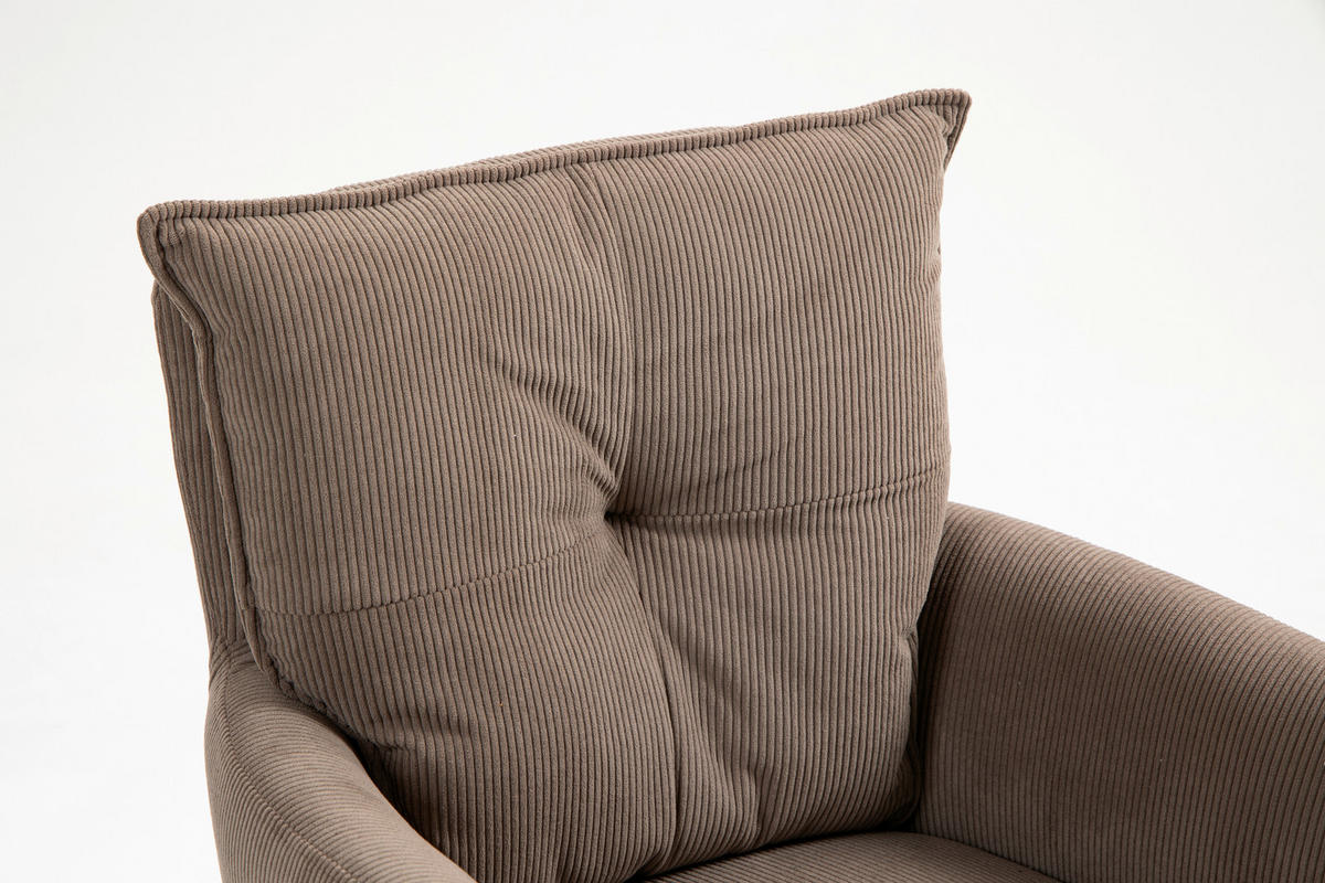 ARMLEHNSTUHL  in Feincord  - Braun, Design, Textil/Metall (61/95/67cm) - Novel