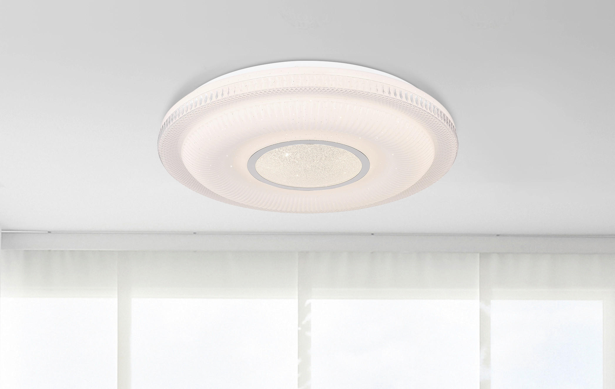 LED-DECKENLEUCHTE 50/8,8 cm   - Design, Glas/Kunststoff (50/8,8cm) - Globo
