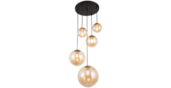 HÄNGELEUCHTE 62/135 cm  - Bernsteinfarben, Trend, Glas/Metall (62/135cm) - Novel