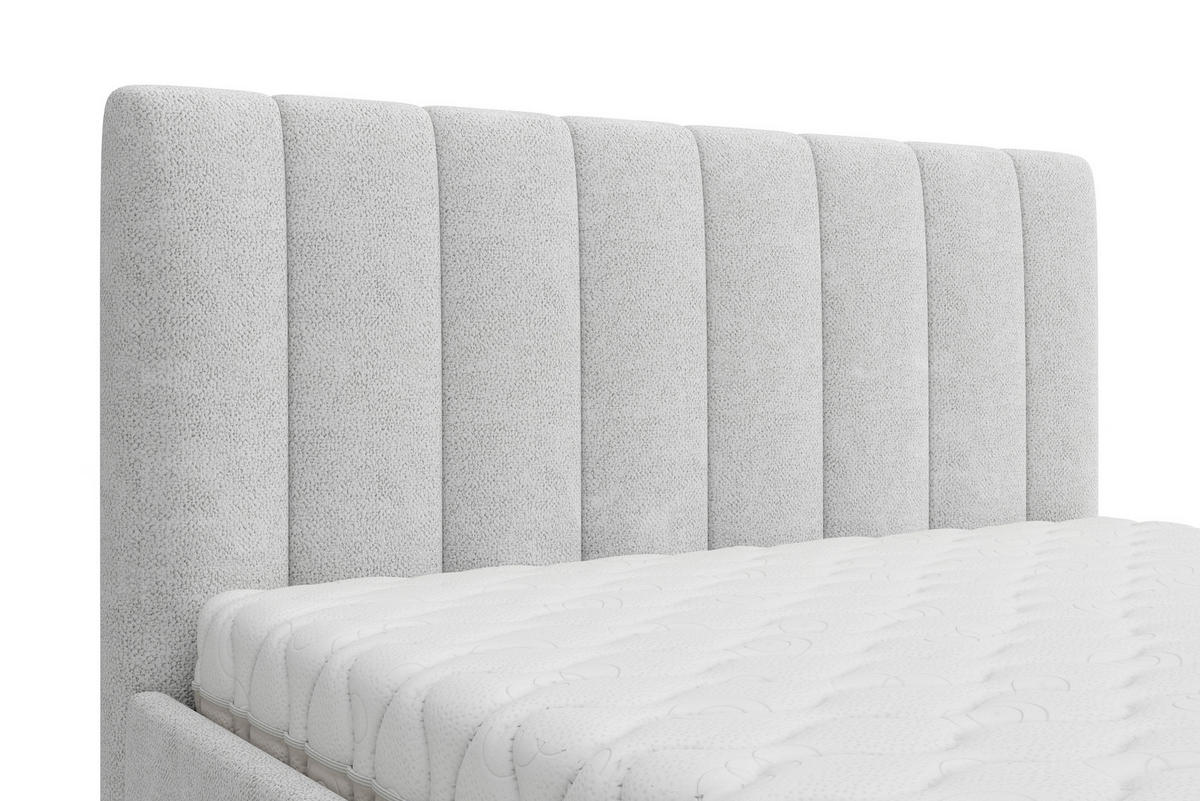 POLSTERBETT Matratze, Lattenrost, Bettkasten Hellgrau 140/200 cm  - Hellgrau, Trend, Holz/Textil (140/200cm) - Boxxx
