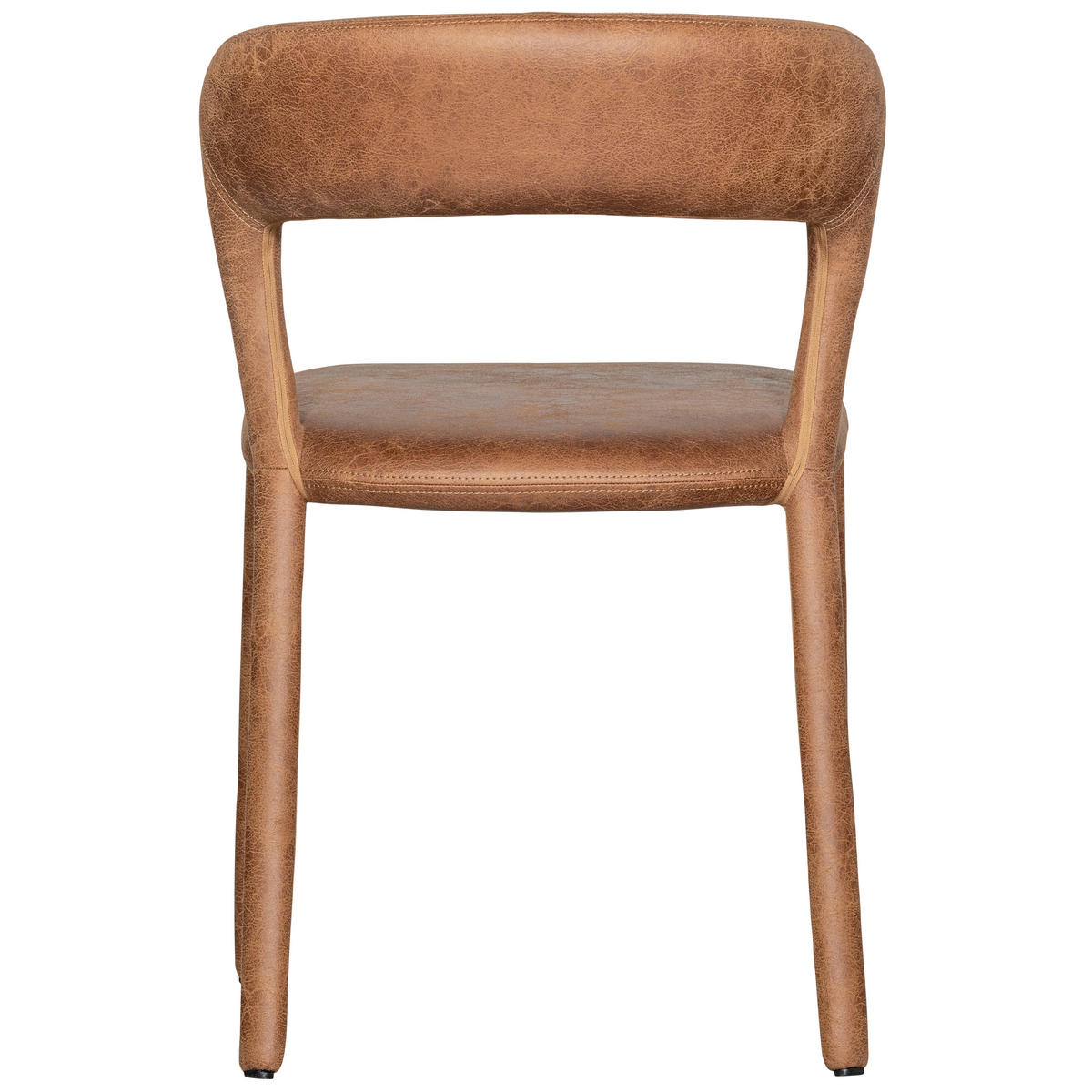 STUHL-SET 2 Stück  Lederlook  - Cognac, MODERN, Kunststoff/Textil (51/76/56cm) - Livetastic