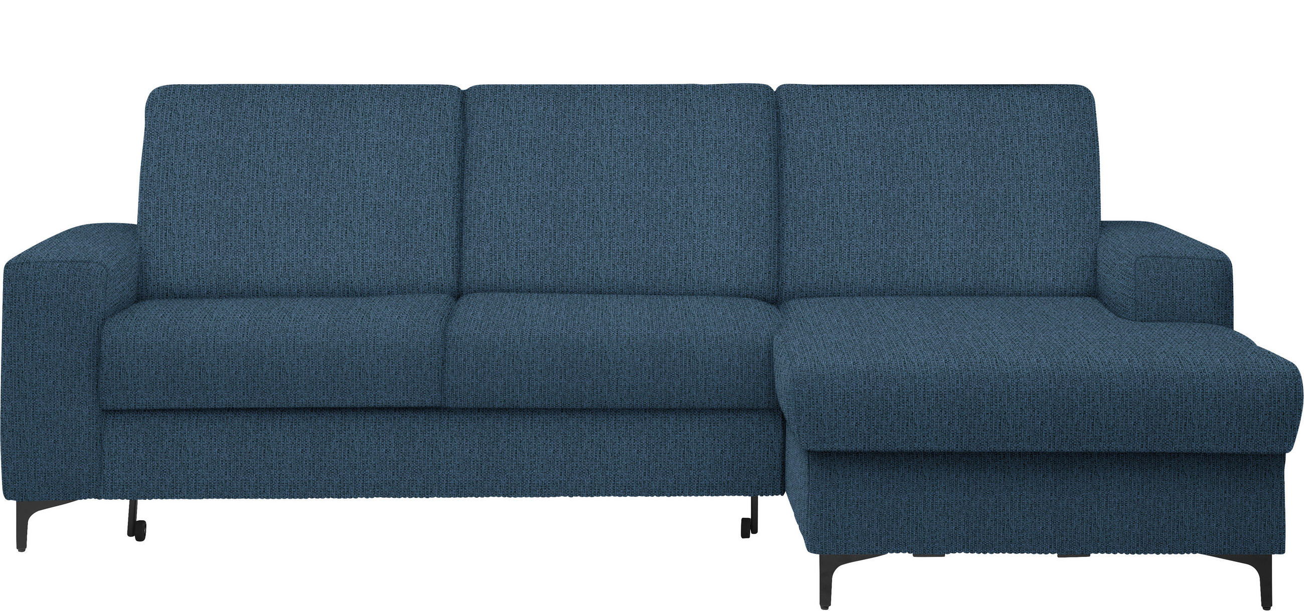 ECKSOFA in Webstoff Blau  - Blau/Schwarz, Konventionell, Textil/Metall (247/167cm) - Stylife