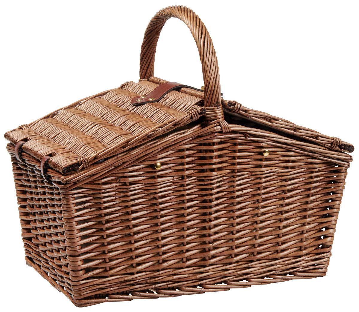 PICKNICKKORB - Cappuccino, Basics, Holz/Textil (45/30/44cm) - Ambia Home