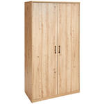 DREHTÜRENSCHRANK  in Eiche Artisan  - Schwarz/Eiche Artisan, Basics, Holzwerkstoff/Metall (106/194/54cm) - Xora