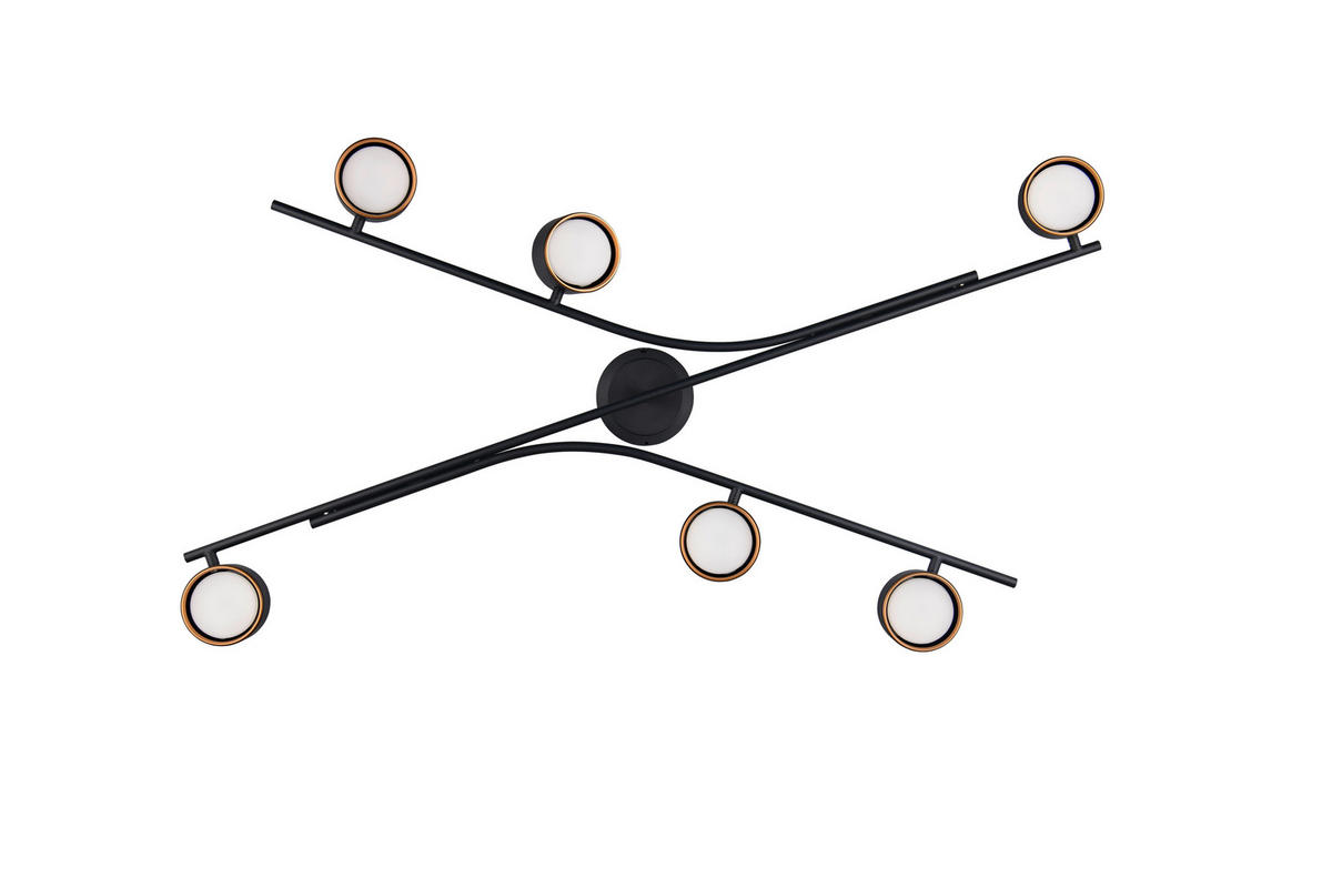 DECKENLEUCHTE Coda 113,5/75,5/11 cm   - Messingfarben/Goldfarben, Design, Metall (113,5/75,5/11cm) - Trio Leuchten