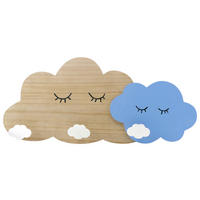 STENSKI OBEŠALNIK - modra/bela, Design, leseni material/les (49/22/5cm) - My Baby Lou