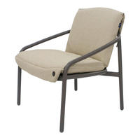 LOUNGESESSEL Aluminium  - Beige/Graubraun, Basics, Textil/Metall (71,5/75/72,6cm) - Joop!