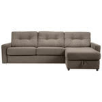 ECKSOFA Braun Webstoff Rückenkissen, Bettkasten, Schlaffunktion, Rücken echt, Matratze  - Schwarz/Braun, KONVENTIONELL, Kunststoff/Textil (270/160cm) - Carryhome