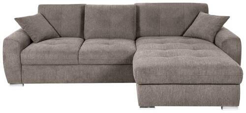 ECKSOFA in Mikrofaser Braun  276/193 cm  - Chromfarben/Braun, MODERN, Kunststoff/Textil (276/193cm) - Hom`in