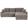 ECKSOFA in Mikrofaser Braun  - Chromfarben/Braun, Modern, Kunststoff/Textil (276/193cm) - Hom`in
