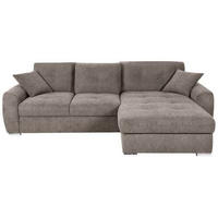 ECKSOFA in Mikrofaser Braun  276/193 cm  - Chromfarben/Braun, MODERN, Kunststoff/Textil (276/193cm) - Hom`in
