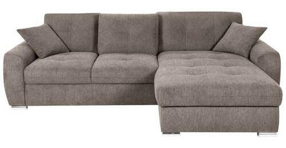 ECKSOFA in Mikrofaser Braun  - Chromfarben/Braun, MODERN, Kunststoff/Textil (276/193cm) - Hom`in