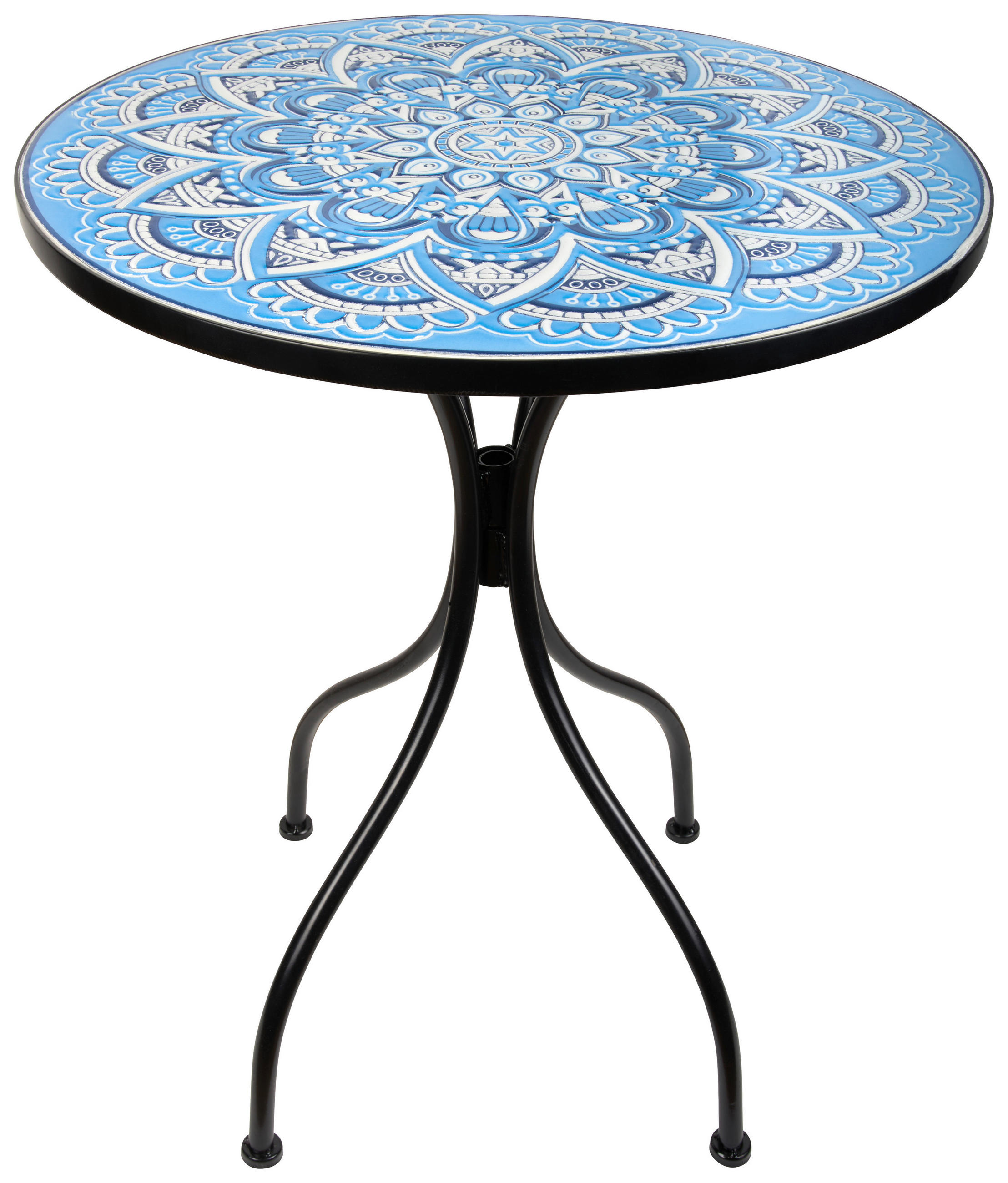 TRÄDGÅRDSBORD - blå/svart, Basics, metall/glas (60/72cm) - Ambia Home
