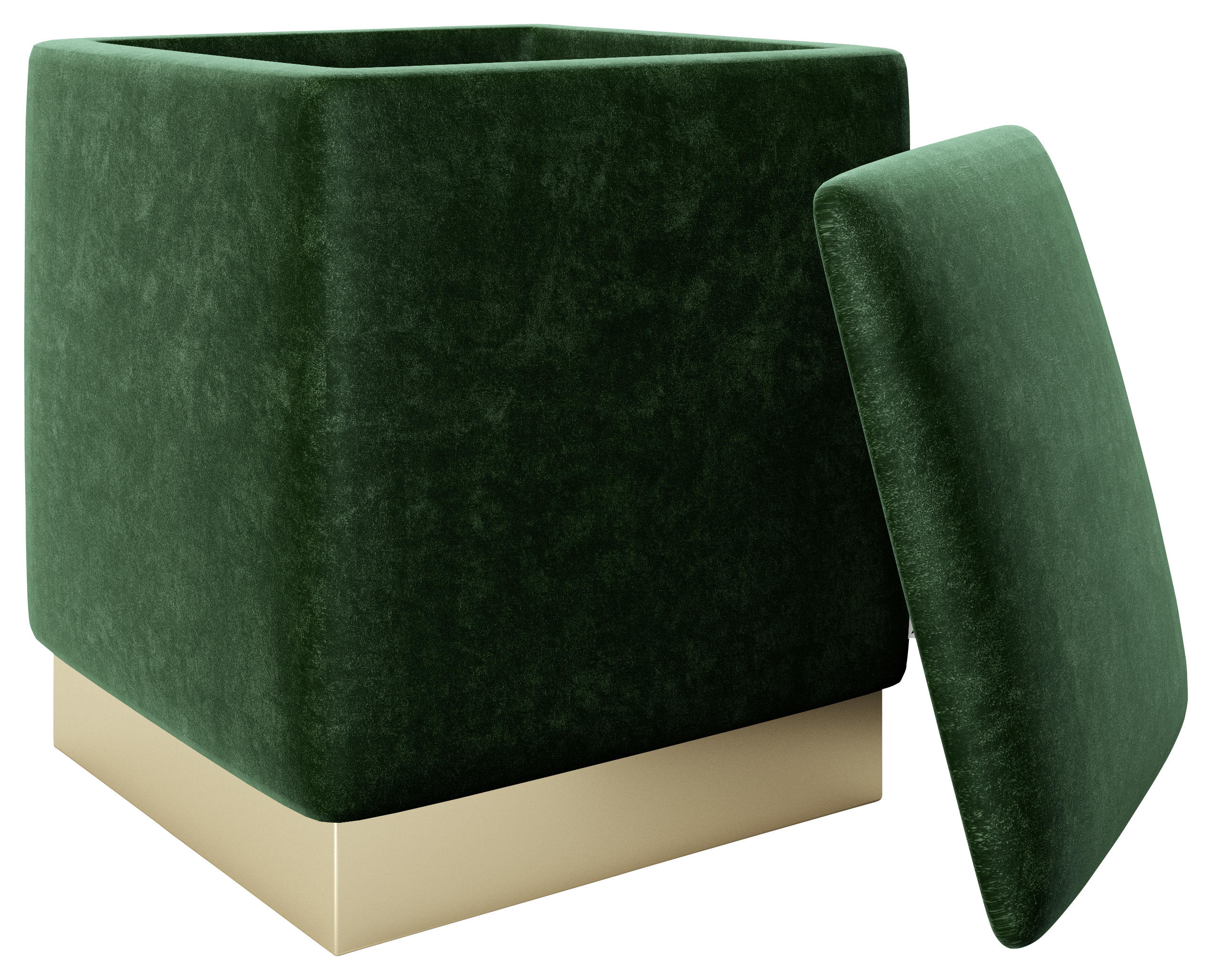 HOCKER in Textil Grün  - Goldfarben/Grün, LIFESTYLE, Textil (34/44/37cm) - Playboy