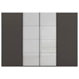 SCHWEBETÜRENSCHRANK 316/235/68 cm 4-türig Graphitfarben, Grau  - Chromfarben/Graphitfarben, KONVENTIONELL, Glas/Holzwerkstoff (316/235/68cm) - Novel