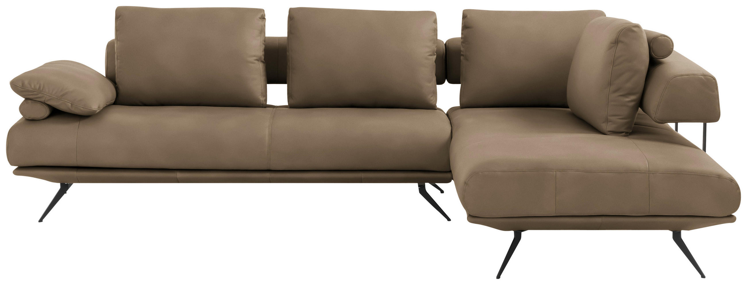 ECKSOFA in Echtleder Braun  305/231 cm  - Schwarz/Braun, Design, Leder/Metall (305/231cm) - Dieter Knoll