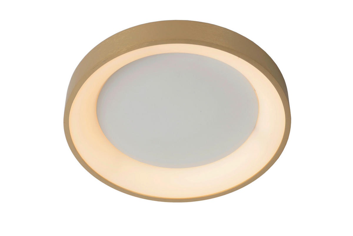 LED-DECKENLEUCHTE 28/6 cm   - Messingfarben/Opal, Design, Kunststoff/Metall (28/6cm) - Lucide