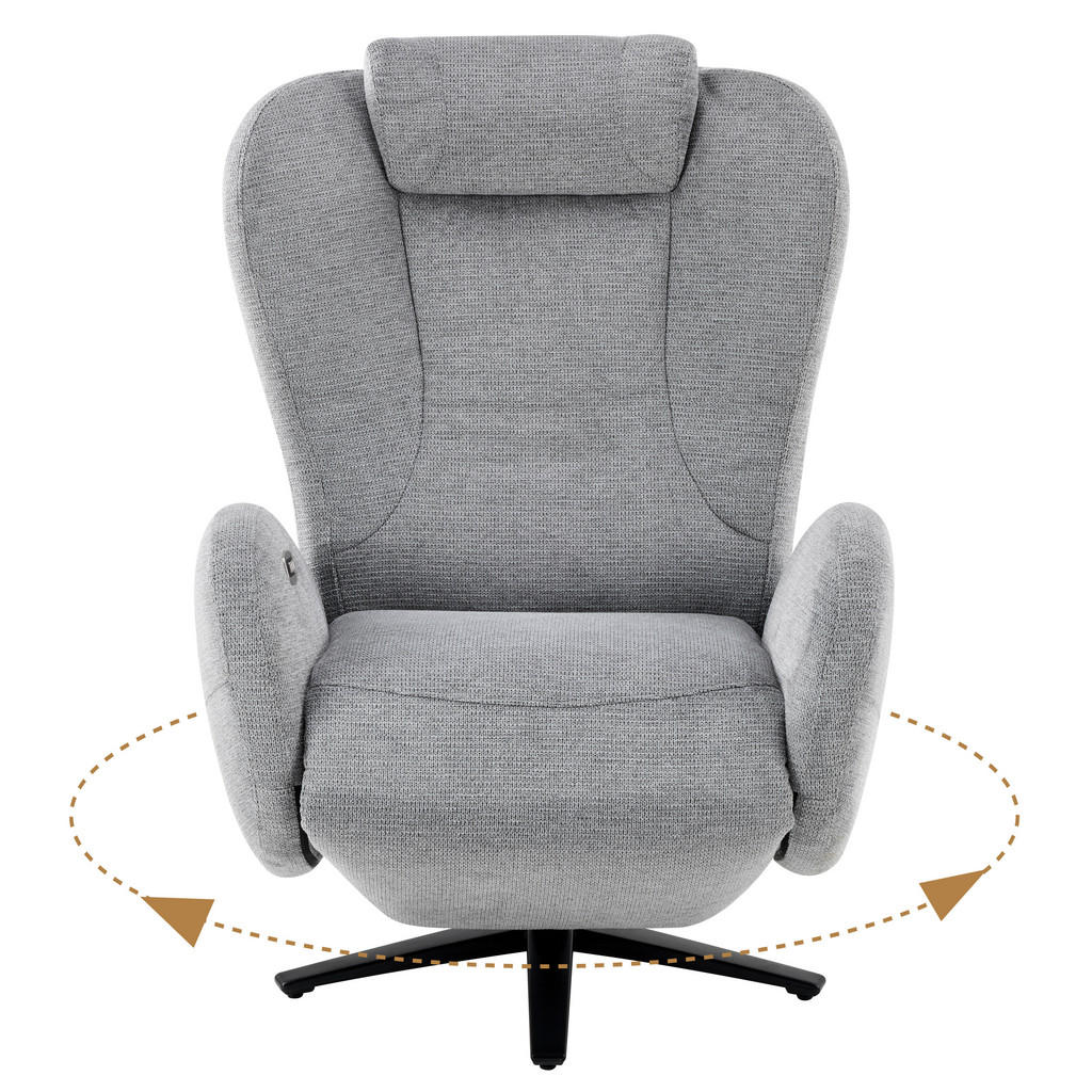 Thumbnail - Stylife Relaxsessel, Grau, Schwarz, Metall, Textil, 77x109x89 cm, Relaxfunktion, Liegefunktion, Netzbetrieb, Sitzfläche ...