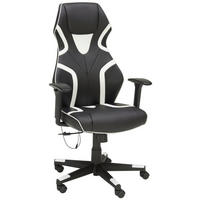 GAMINGSTOL  i läderimitation svart, vit  - vit/svart, Design, trä/textil (68/116-126/63cm) - Novel