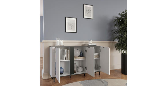 SIDEBOARD  in 136,8/82/35,2 cm  - Schwarz/Weiß, MODERN, Holzwerkstoff/Kunststoff (136,8/82/35,2cm) - Carryhome