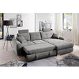 ECKSOFA in Mikrofaser Grau  - Chromfarben/Grau, MODERN, Kunststoff/Textil (276/193cm) - Hom`in