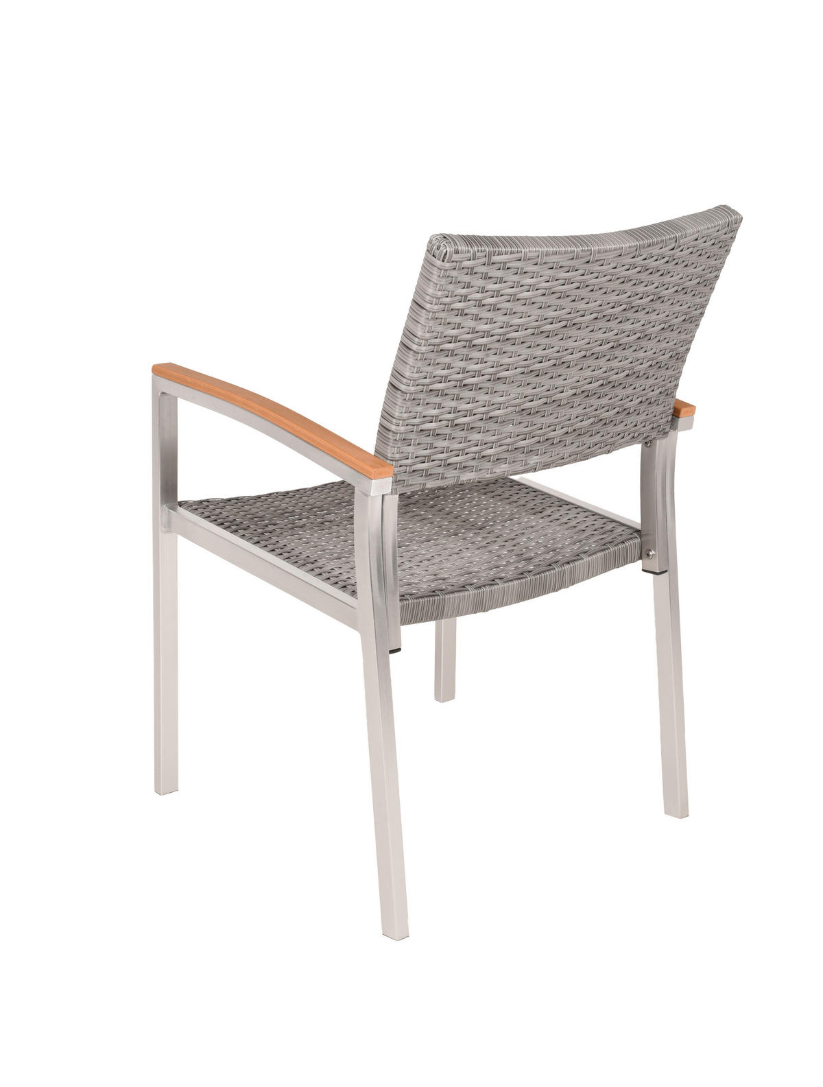 GARTENSTUHL-SET Aluminium Braun, Silberfarben, Hellgrau  - Silberfarben/Hellgrau, MODERN, Kunststoff/Metall (60/84/55cm) - Gardenson