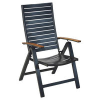 GARTENKLAPPSESSEL Akazie Aluminium Graphitfarben, Naturfarben  - Graphitfarben/Naturfarben, MODERN, Holz/Metall (60/114/68cm) - Gardenson