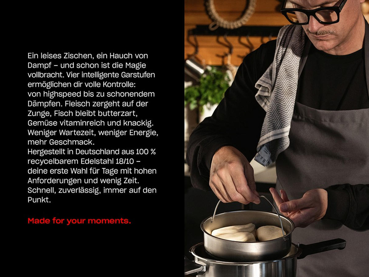 SCHNELLKOCHTOPF VITAVIT® PREMIUM satiniert 6.0 L  - Silberfarben, Basics, Metall (22cm) - Fissler