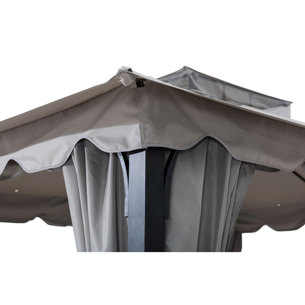 PAVILLON 402/296/336 cm   - Schwarz/Grau, Basics, Textil/Metall (402/296/336cm)