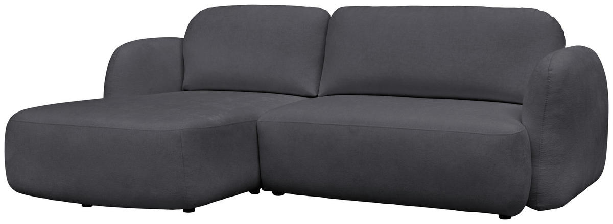 ECKSOFA VELU Graphitfarben Chenille  - Schwarz/Graphitfarben, Design, Textil (175cm) - MID.YOU