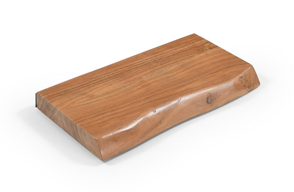 WANDBOARD Holz, Metall Akazie vollmassiv Naturfarben  - Naturfarben, Design, Holz/Metall (40/3,5/20cm) - Livetastic