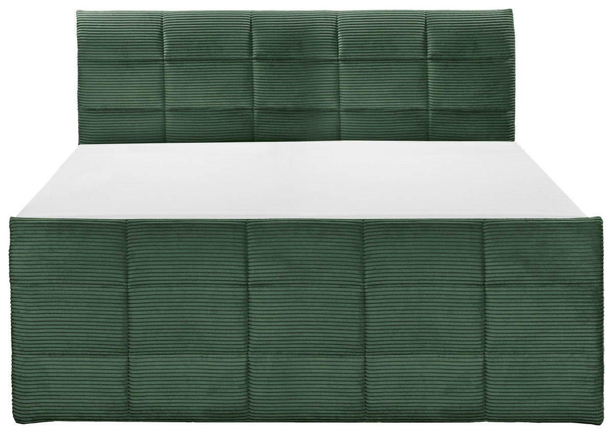 BOXSPRINGBETT 180/200 cm  in Olivgrün  - Schwarz/Olivgrün, MODERN, Holzwerkstoff/Kunststoff (180/200cm) - MID.YOU