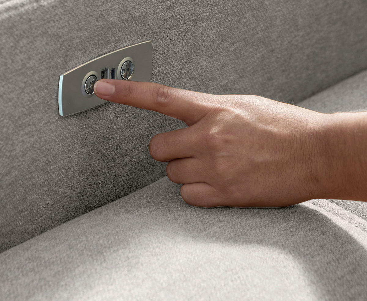 ECKSOFA VICARI Grau Mikrofaser Kopfteilverstellung, Sitzvorzug  - Schwarz/Grau, MODERN, Textil/Metall (292/185cm) - Livetastic
