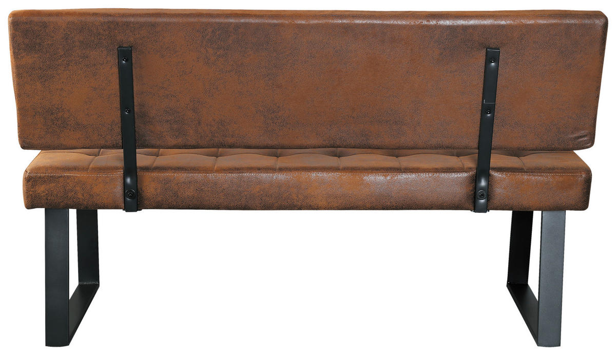 SITZBANK in Metall, Textil Braun  - Schwarz/Braun, Modern, Textil/Metall (140/85/56cm) - MID.YOU