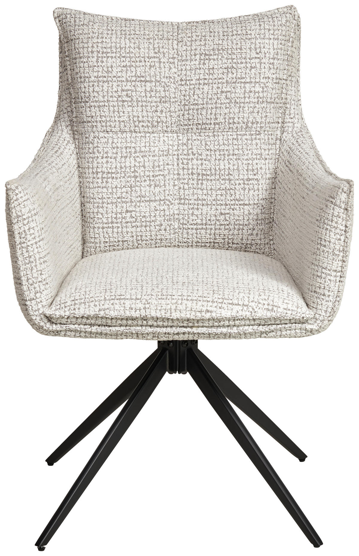 ARMLEHNSTUHL  in Eisen Webstoff  - Beige/Schwarz, MODERN, Textil/Metall (67/91/62cm) - MID.YOU