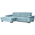 ECKSOFA in Webstoff Hellblau  - Schwarz/Hellblau, Design, Textil/Metall (180/265cm) - Carryhome